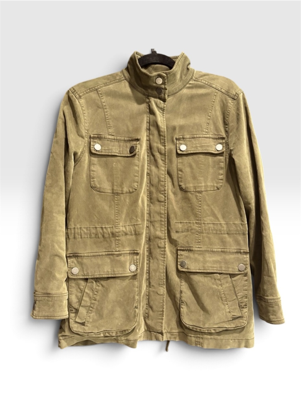 Lucky Brand Army Green Military Style Winter Coat Jacket Pockets Womens Med